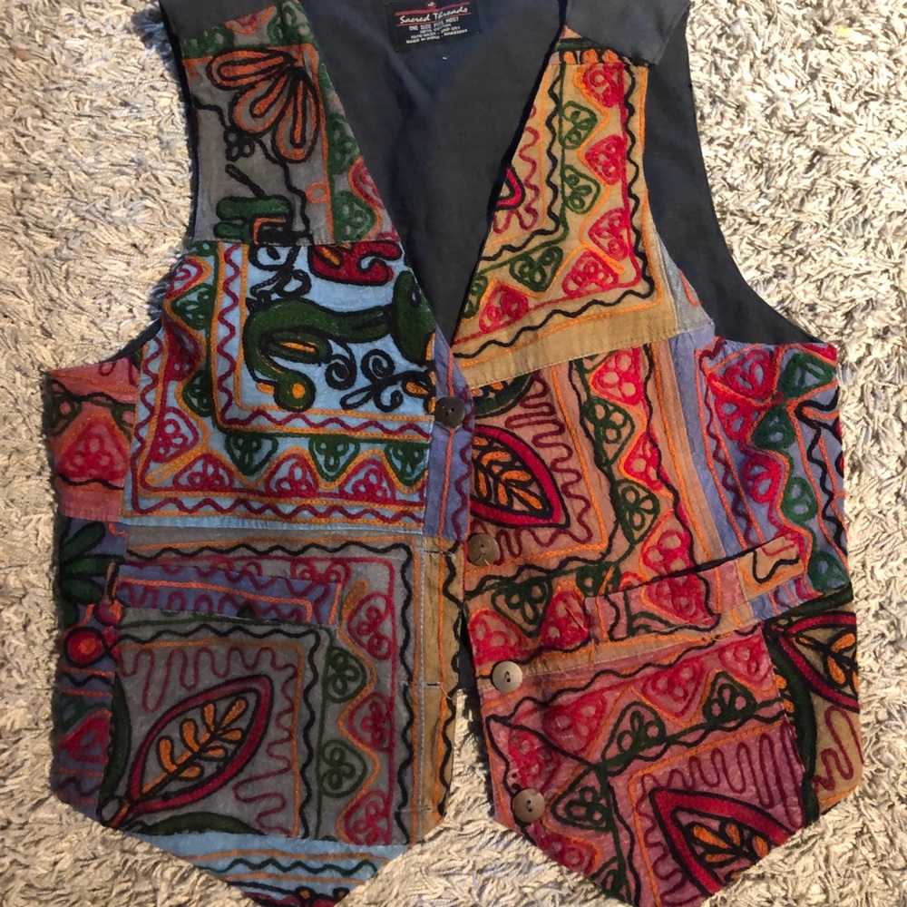 Funky vintage embroidered vest